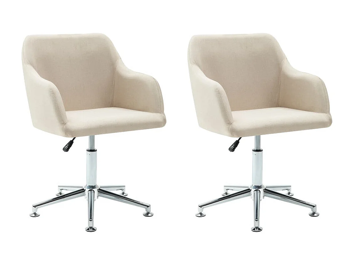Sillas de comedor giratorias 2 unidades tela color crema