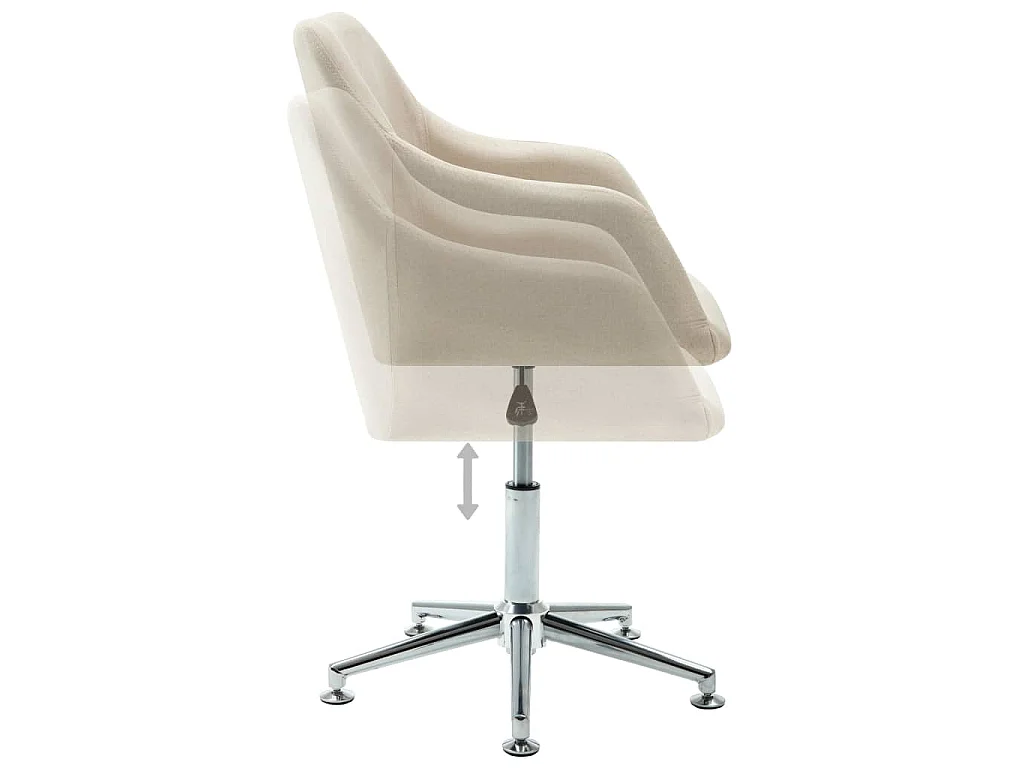 Sillas de comedor giratorias 2 unidades tela color crema