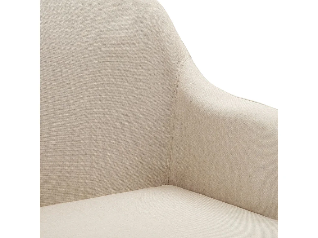 Sillas de comedor giratorias 2 unidades tela color crema