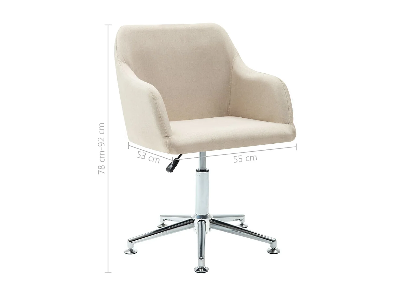 Sillas de comedor giratorias 2 unidades tela color crema