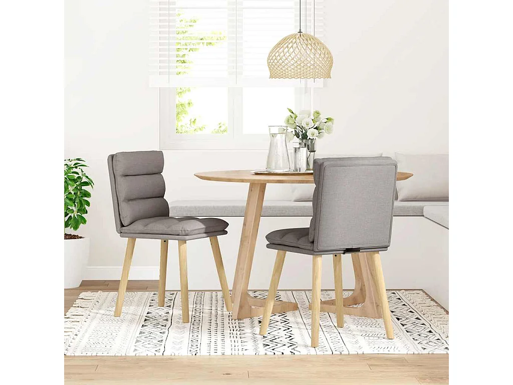 Eetkamerstoelen draaibaar 2 st stof taupe