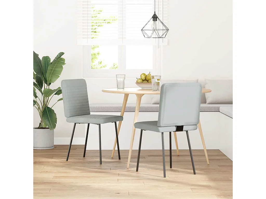 Chaises à manger lot de 2 Gris clair Velours