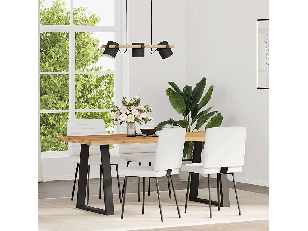 Eetkamerstoelen 4 stukkenkunstleer wit