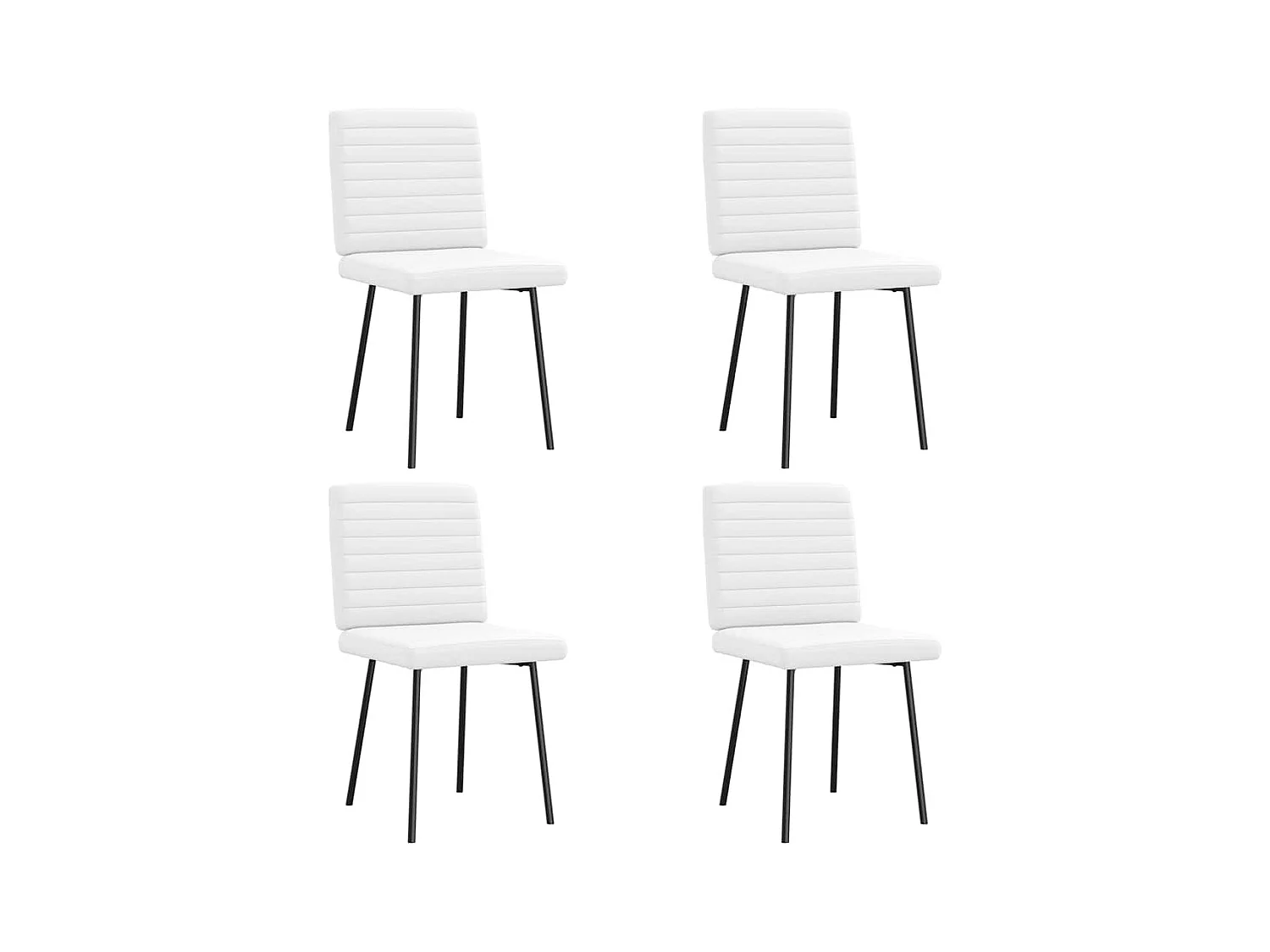 Chaises à manger lot de 4 blanc similicuir
