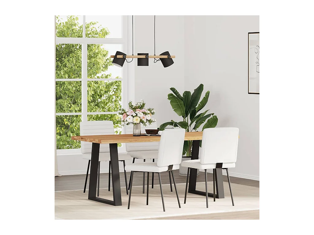 Chaises à manger lot de 4 blanc similicuir