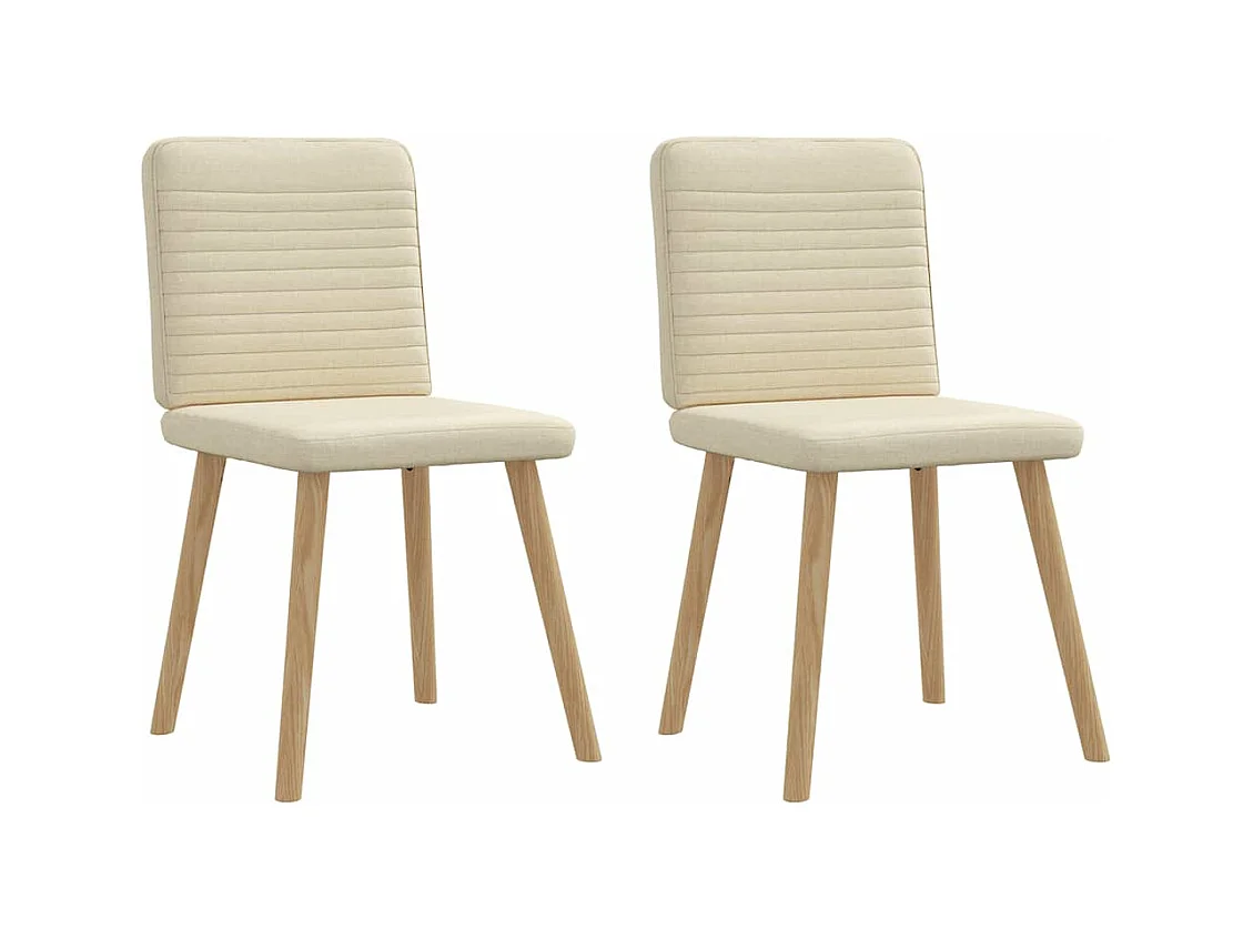 Chaises à manger lot de 2 crème tissu