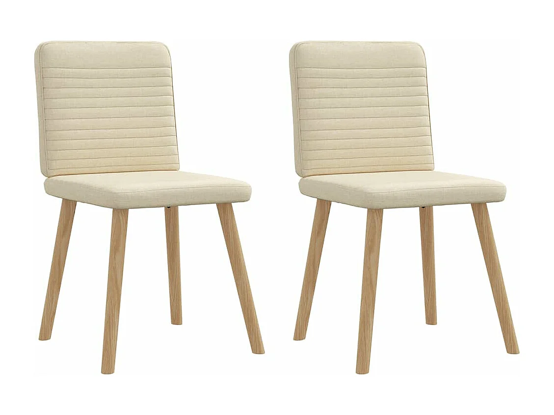 Chaises à manger lot de 2 crème tissu