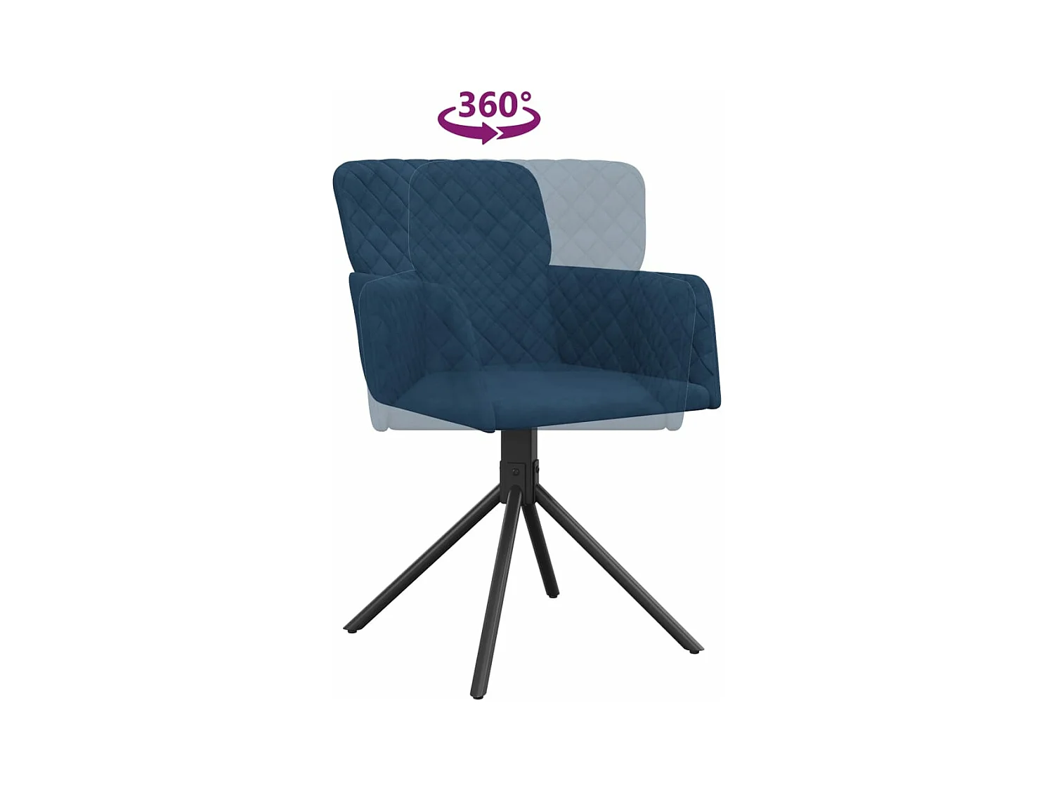 Chaises pivotantes à manger lot de 2 Bleu Velours