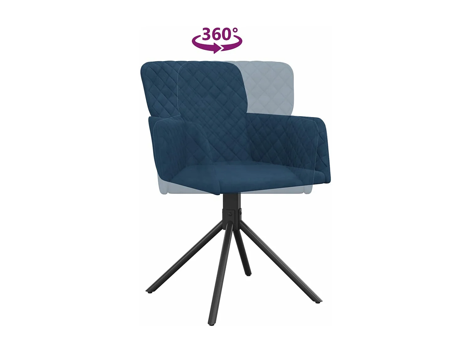 Chaises pivotantes à manger lot de 2 Bleu Velours