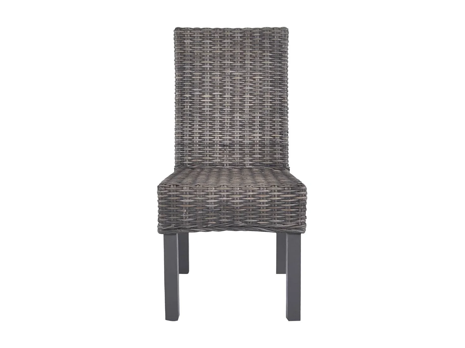 Eetkamerstoelen 6 st kubu rattan en mangohout bruin