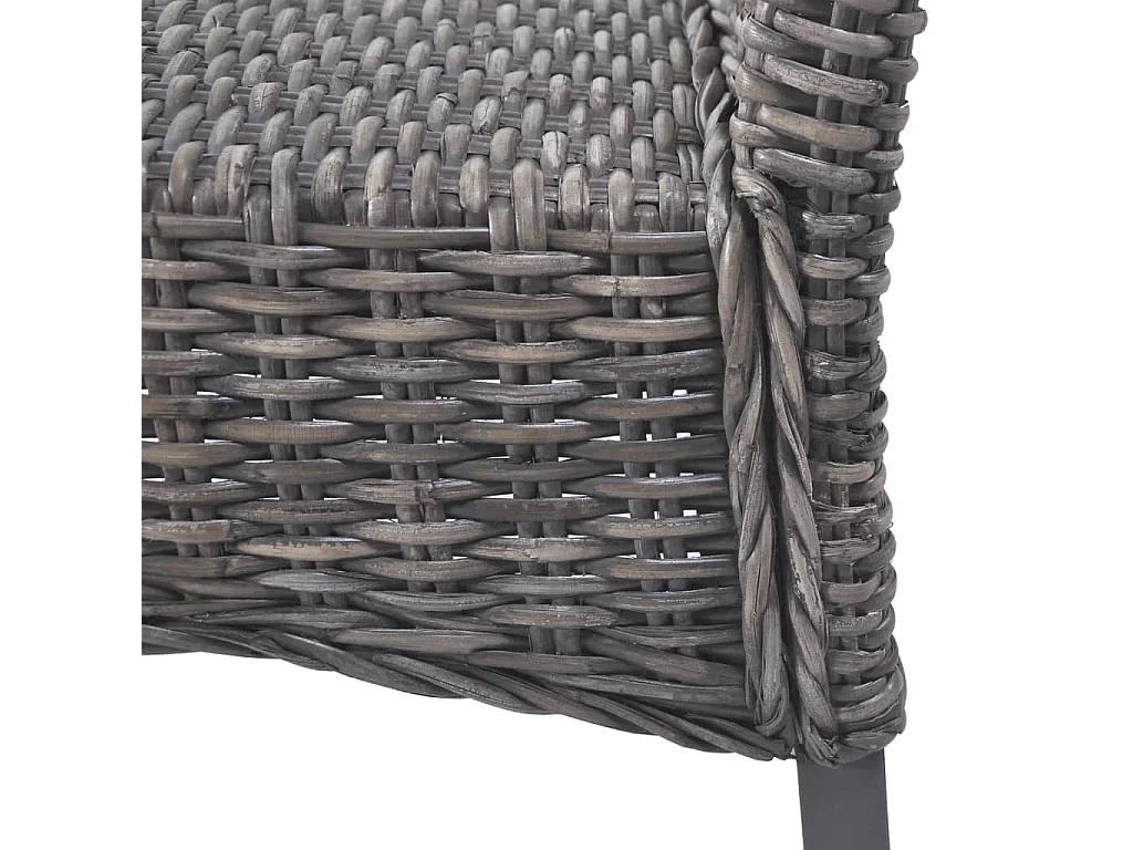 Eetkamerstoelen 6 st kubu rattan en mangohout bruin