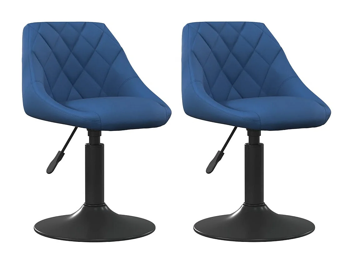 Chaises pivotantes à manger lot de 2 bleu velours