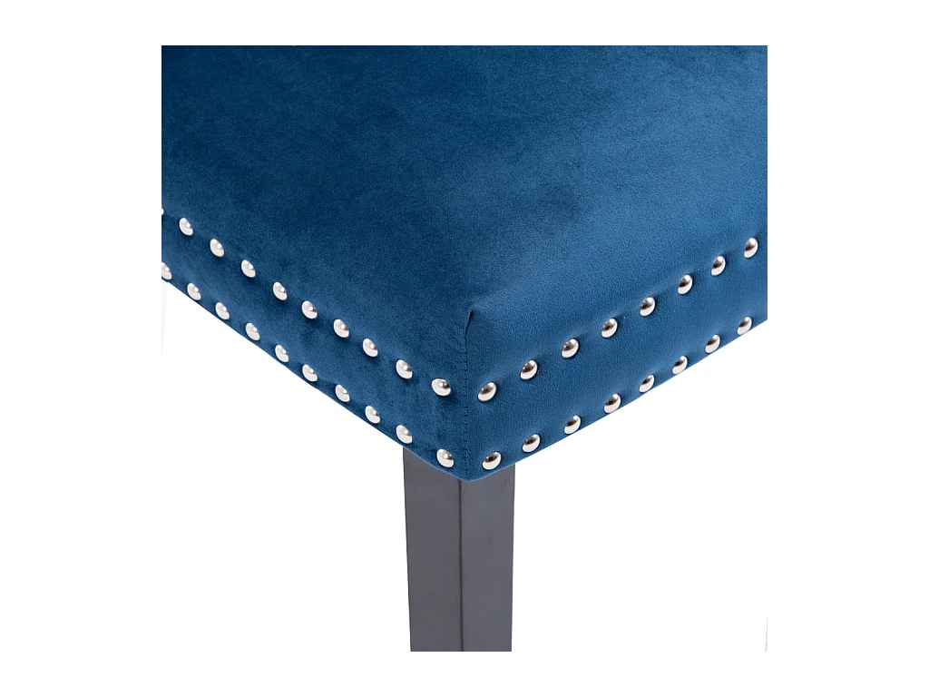 Chaises à manger lot de 4 bleu velours