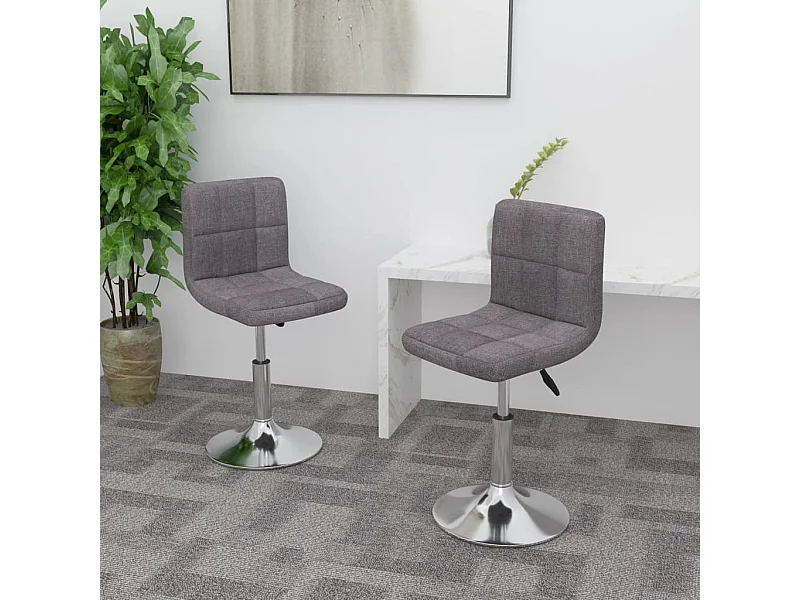 Sillas de comedor giratorias 2 unidades tela gris taupe
