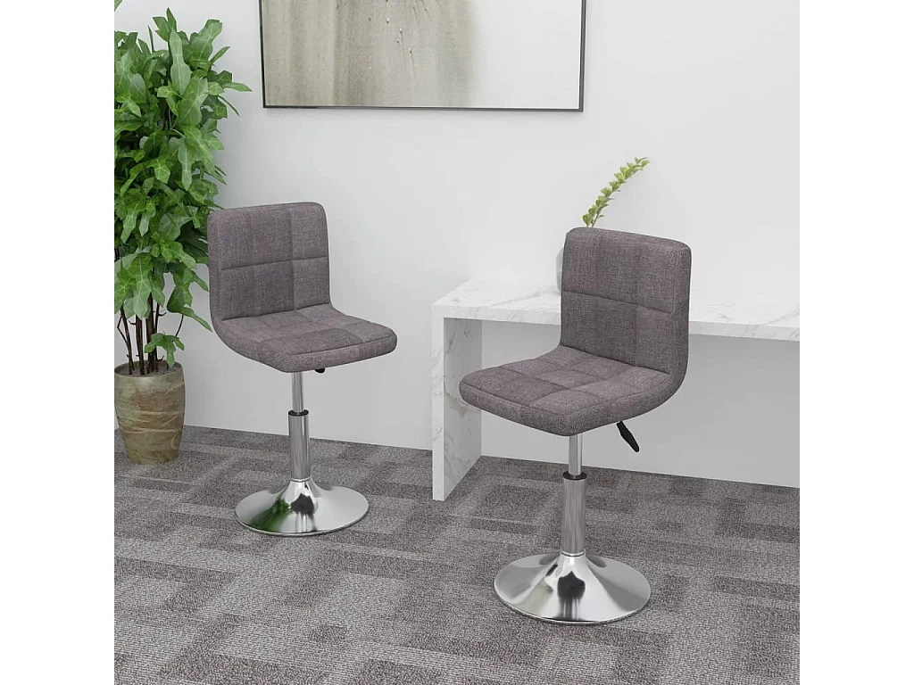 Eetkamerstoelen draaibaar 2 st stof taupe