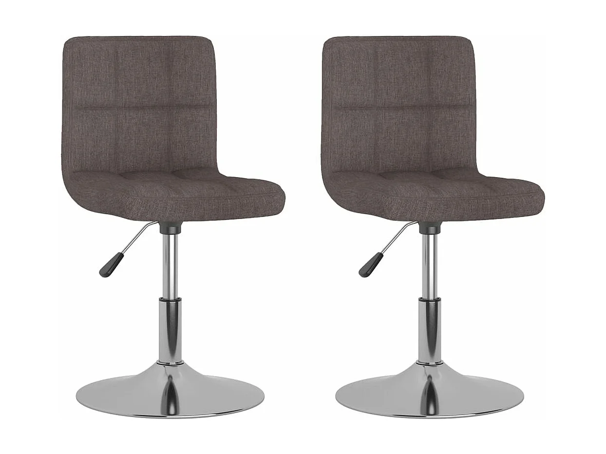 Eetkamerstoelen draaibaar 2 st stof taupe