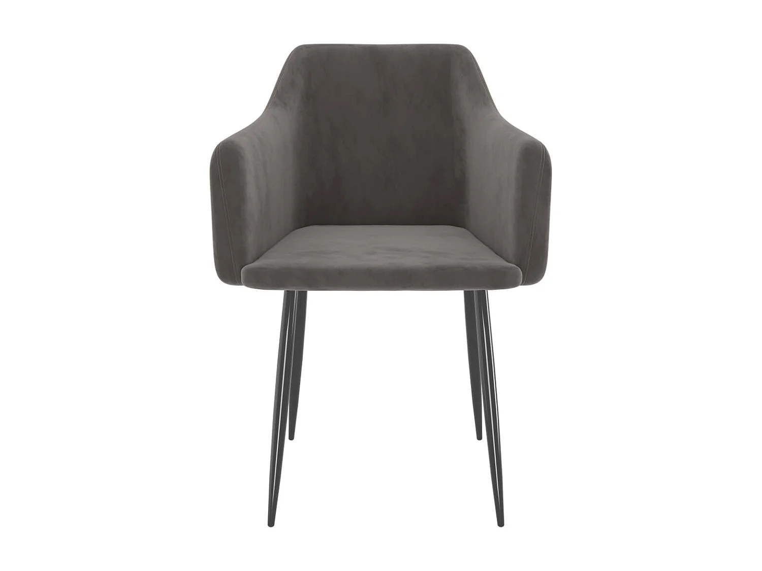 Chaises à manger lot de 2 Gris foncé Velours