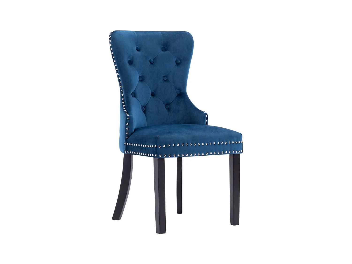 Chaises à manger lot de 2 bleu velours