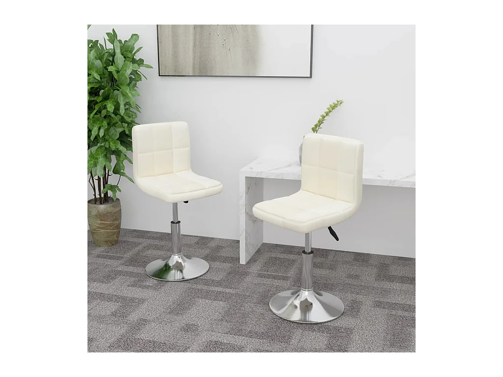 Chaises pivotantes à manger lot de 2 crème tissu