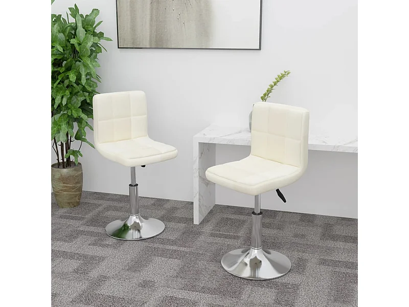 Chaises pivotantes à manger lot de 2 crème tissu