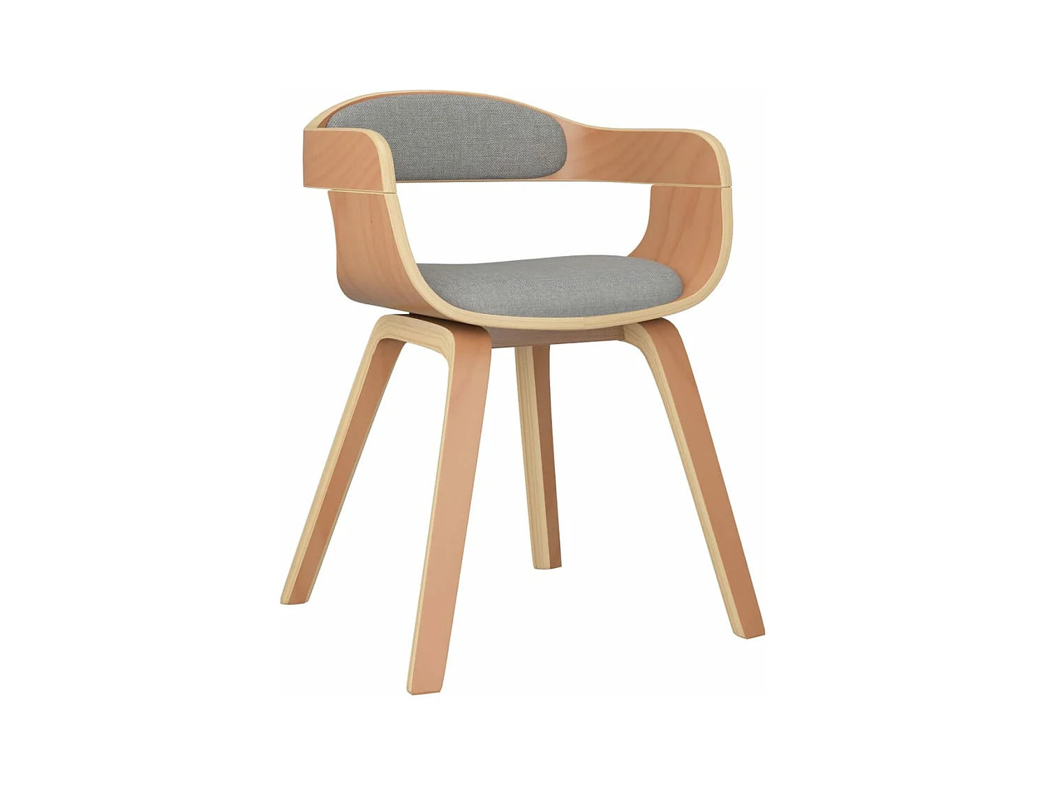 Sillas de comedor 6 unidades madera curvada y tela gris taupé