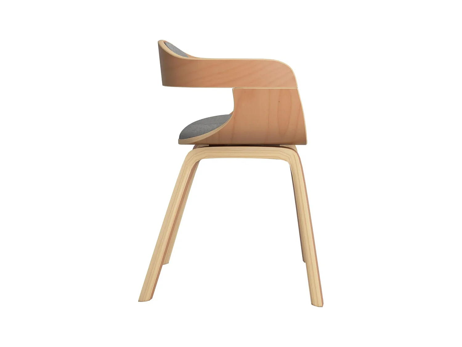 Sillas de comedor 6 unidades madera curvada y tela gris taupé