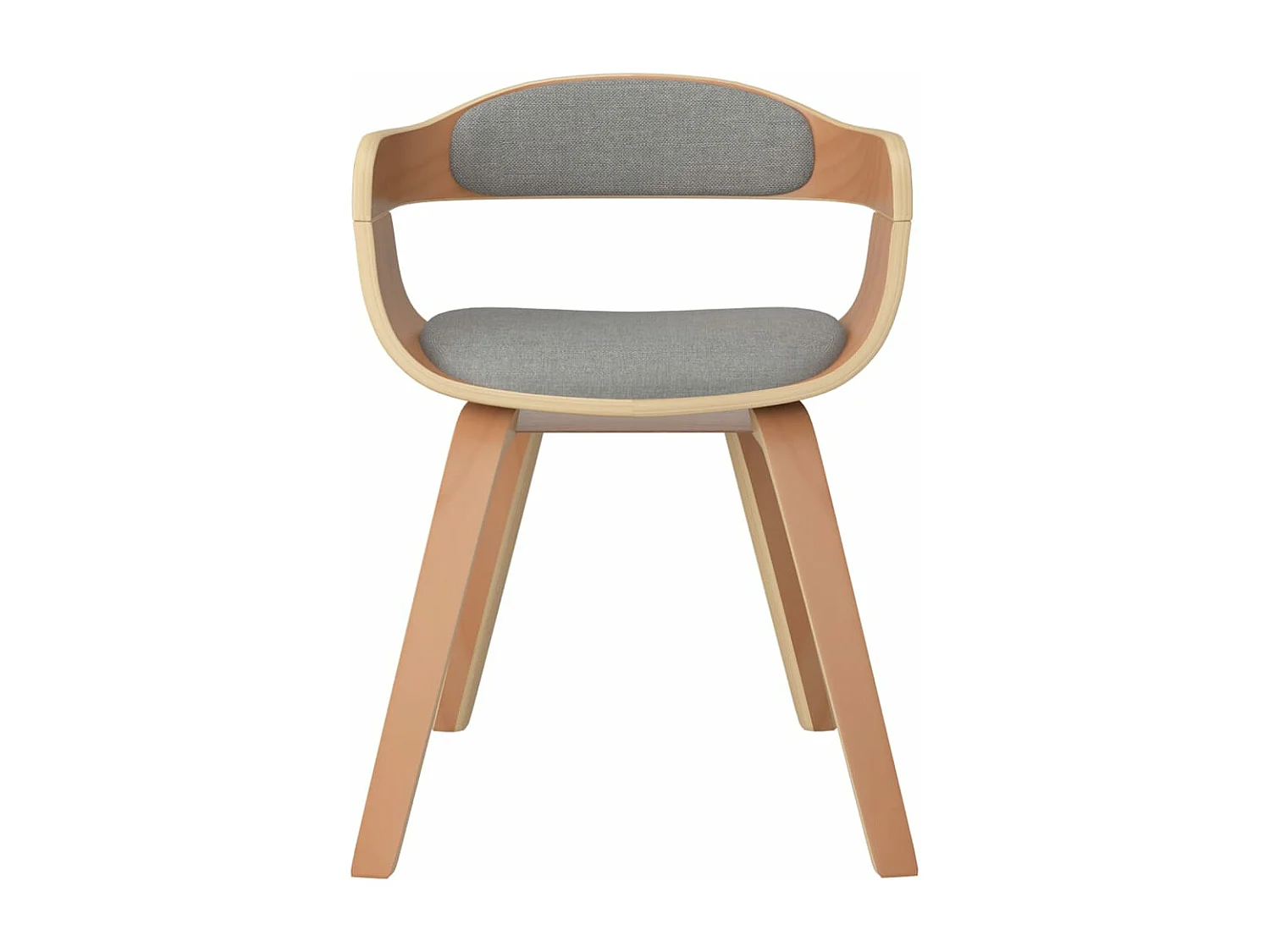 Chaises à manger lot de 6 taupe bois courbé et tissu