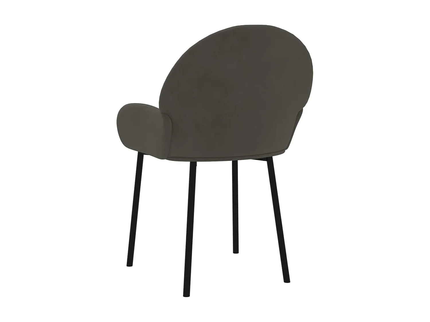 Chaises à manger lot de 2 Gris foncé Velours