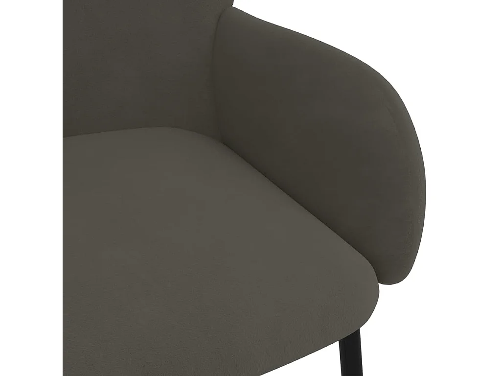 Chaises à manger lot de 2 Gris foncé Velours