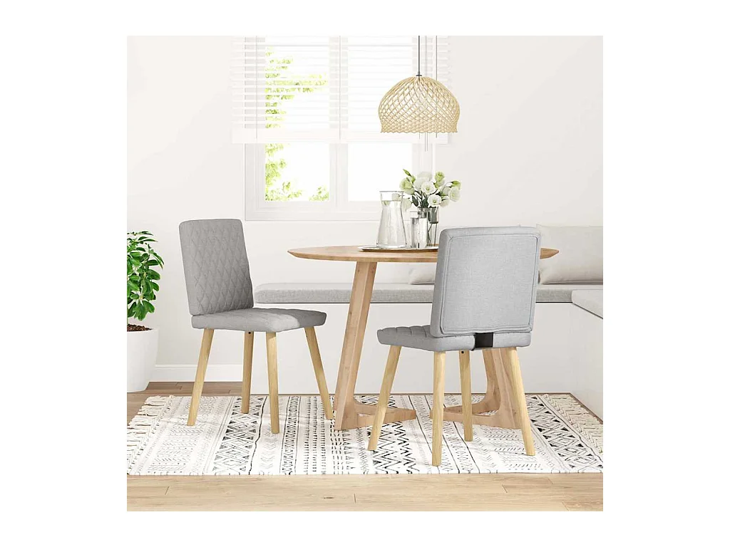 Chaises à manger lot de 2 gris nuage tissu