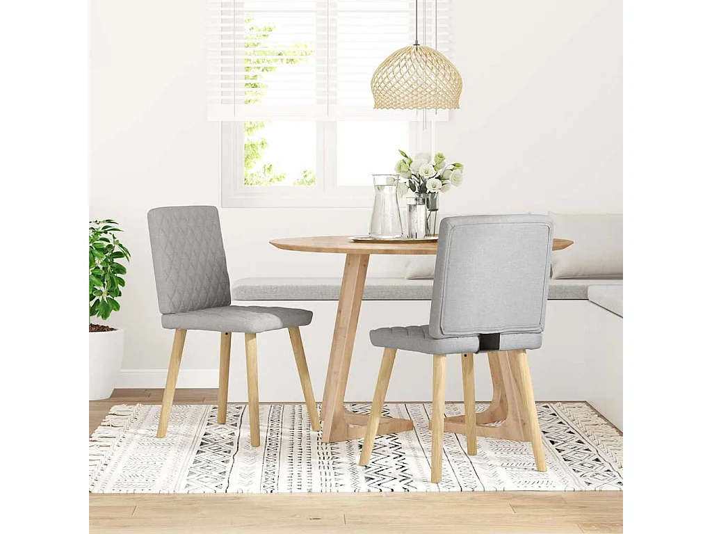 Chaises à manger lot de 2 gris nuage tissu