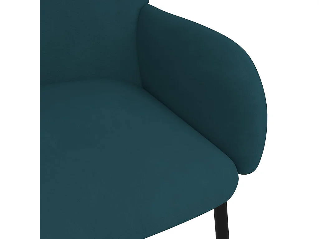 Chaises à manger lot de 2 Bleu Velours