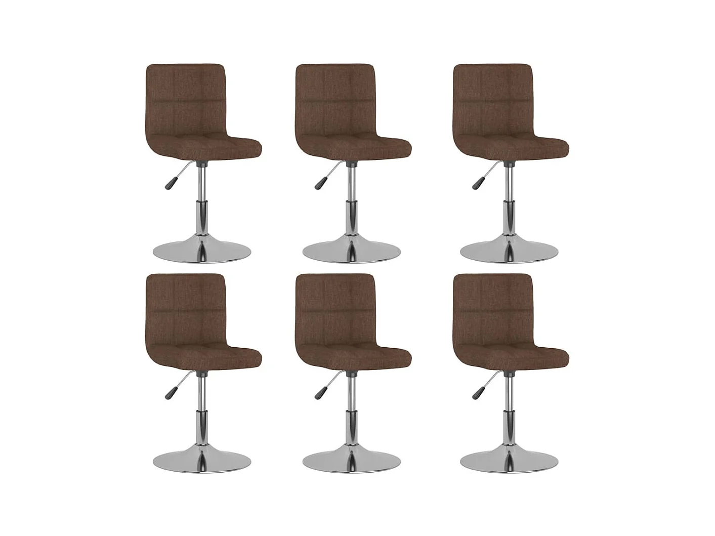 Chaises pivotantes à manger lot de 6 marron tissu