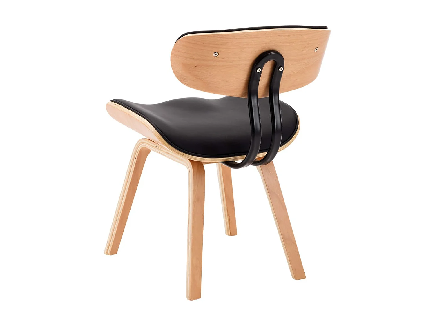 Eetkamerstoelen 6 st gebogen hout en kunstleer zwart