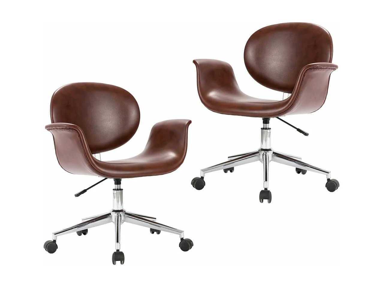 Eetkamerstoelen draaibaar 2 st kunstleer bruin