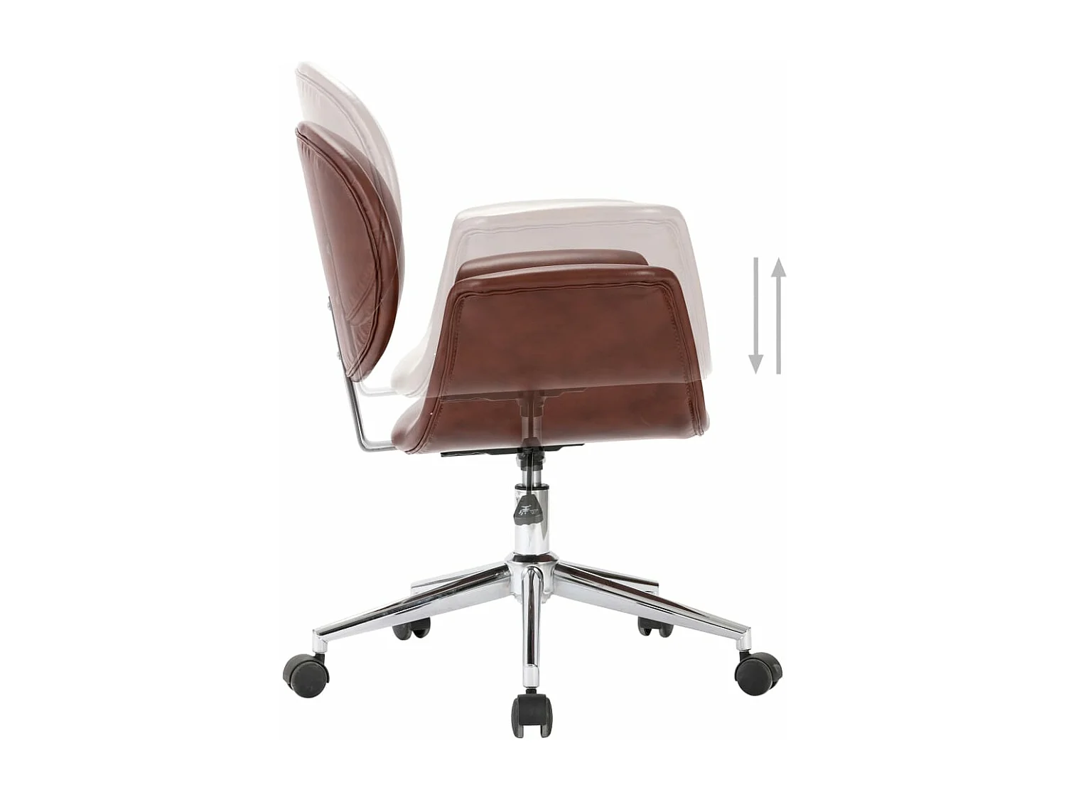 Eetkamerstoelen draaibaar 2 st kunstleer bruin