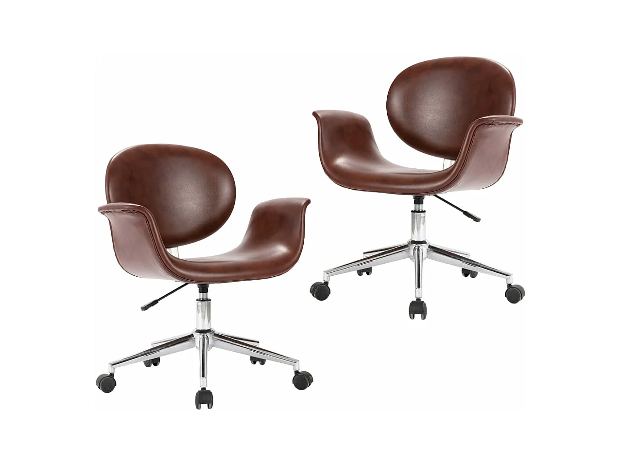 Chaises pivotantes à manger lot de 2 marron similicuir