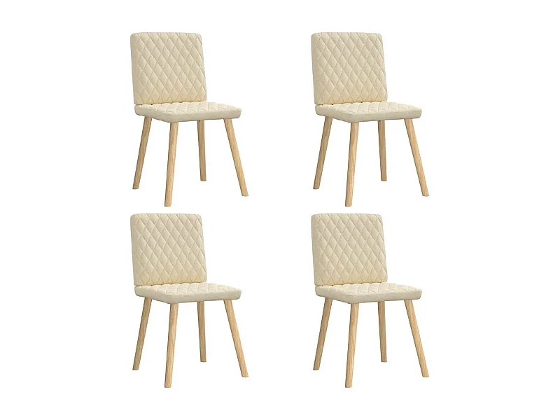 Chaises à manger lot de 4 crème tissu
