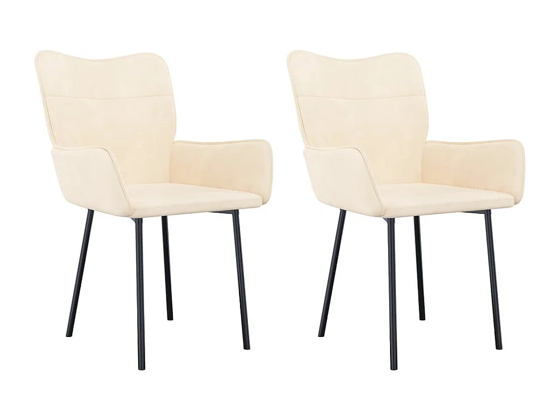 Chaises à manger lot de 2 Crème Velours
