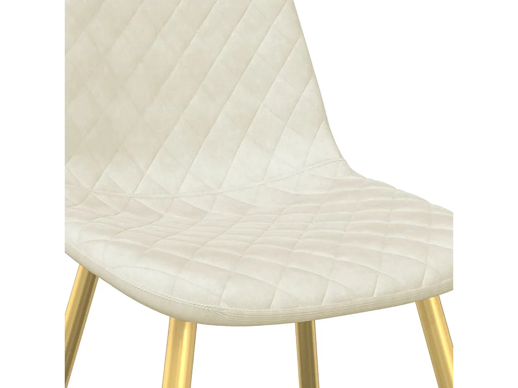 Chaises à manger lot de 4 blanc crème velours