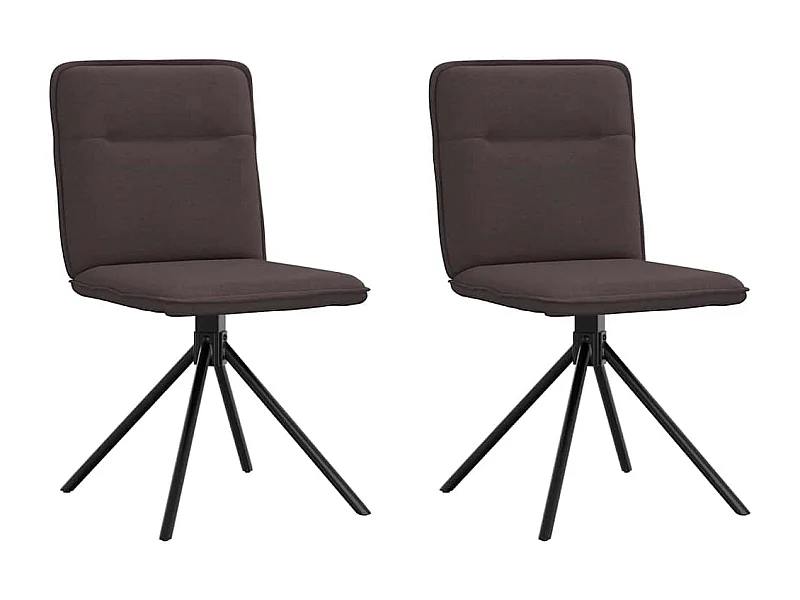 Sillas de comedor 2 unidades tela marrón oscuro