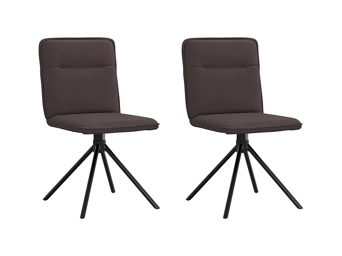 Chaises à manger lot de 2 marron foncé tissu