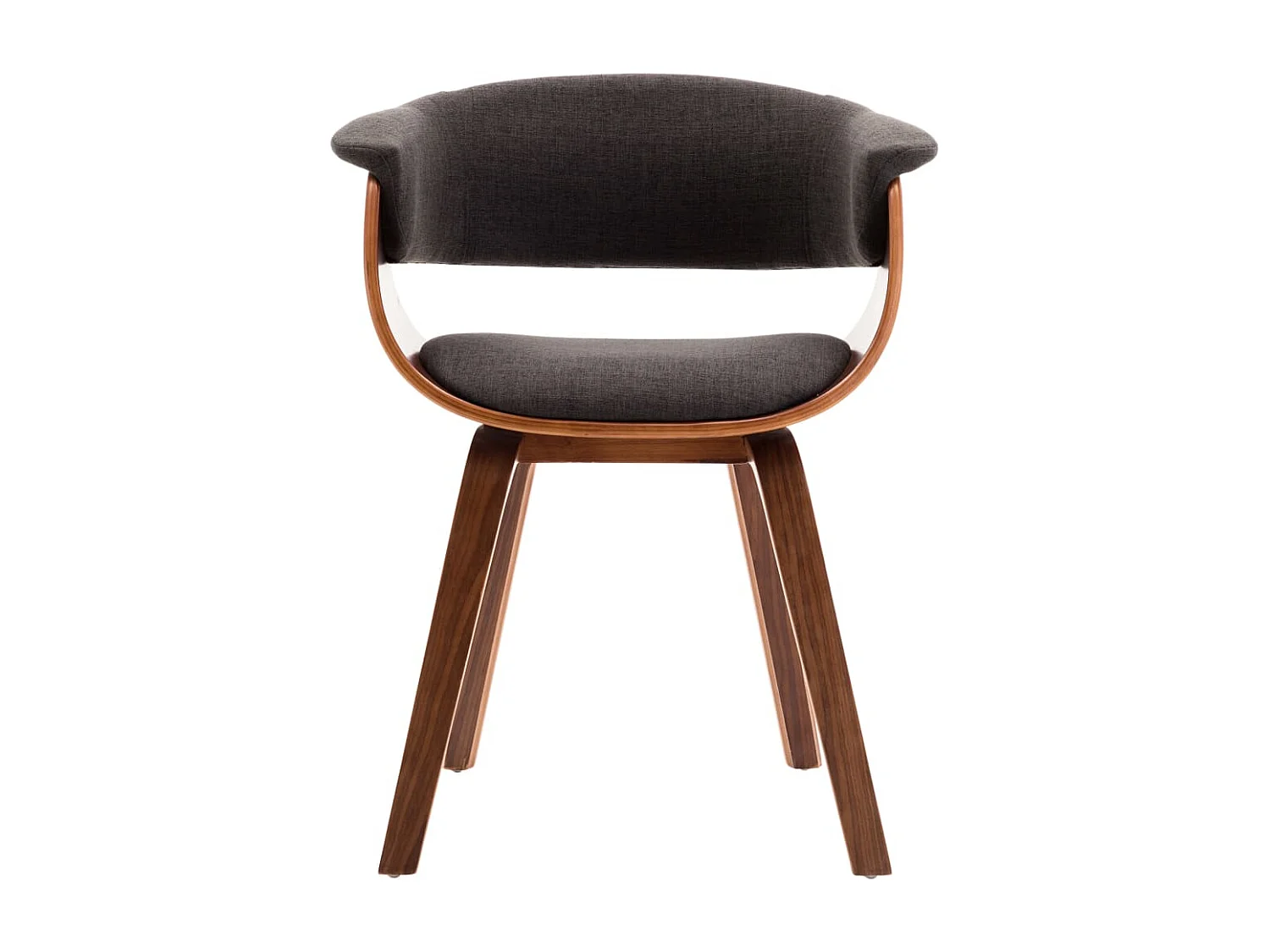 Sillas de comedor 6 unidades madera curvada gris y tela