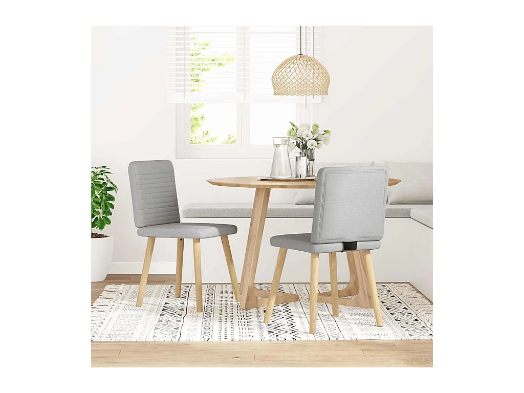 Eetkamerstoelen 2 st stof wolk grijs