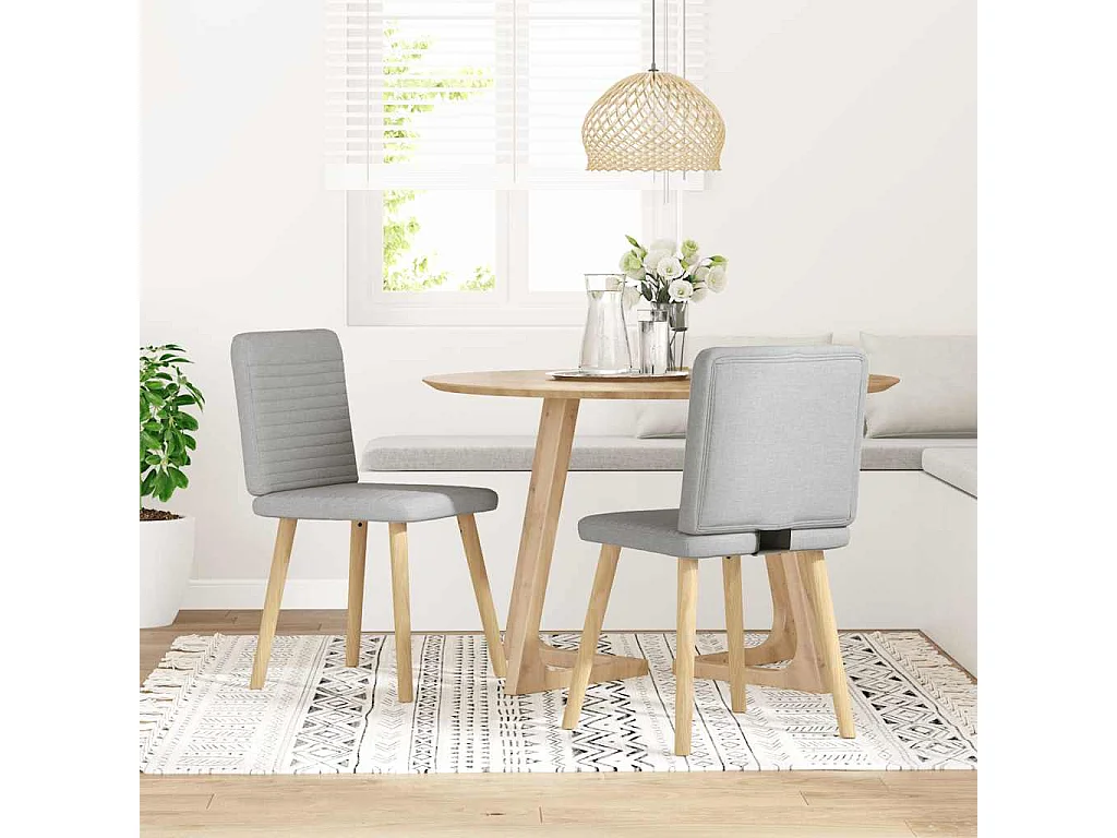 Chaises à manger lot de 2 gris nuage tissu