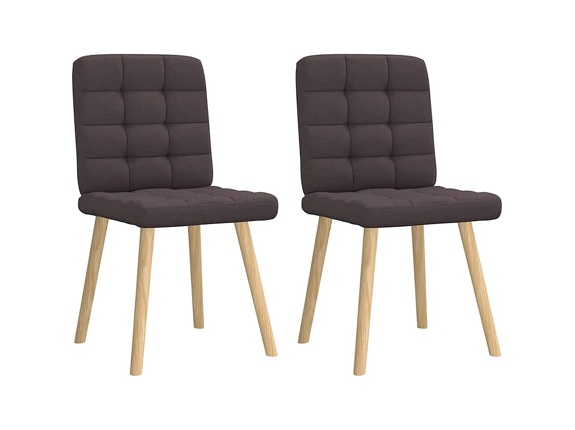 Chaises à manger lot de 2 marron foncé tissu