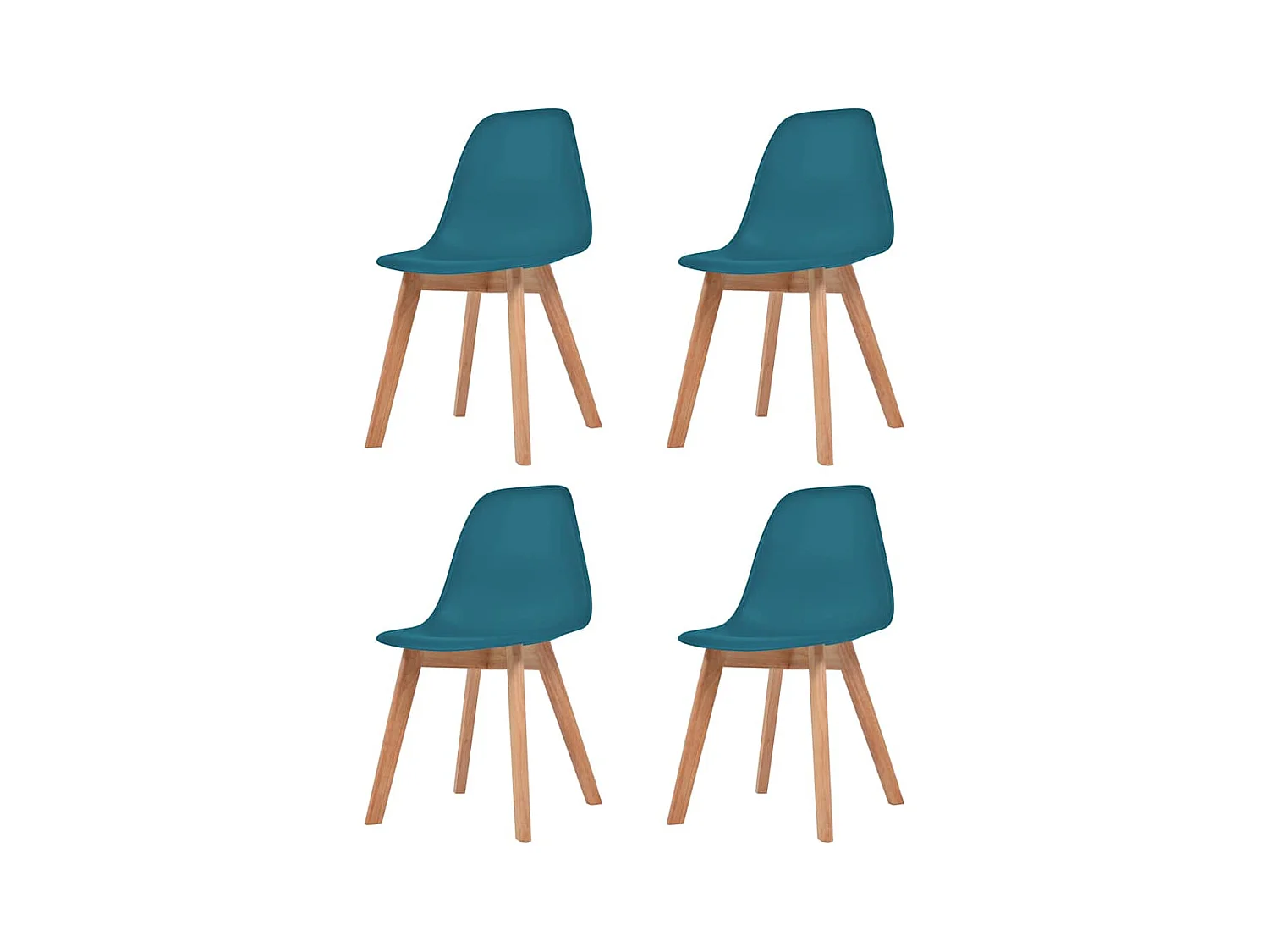 Chaises à manger lot de 4 turquoise plastique