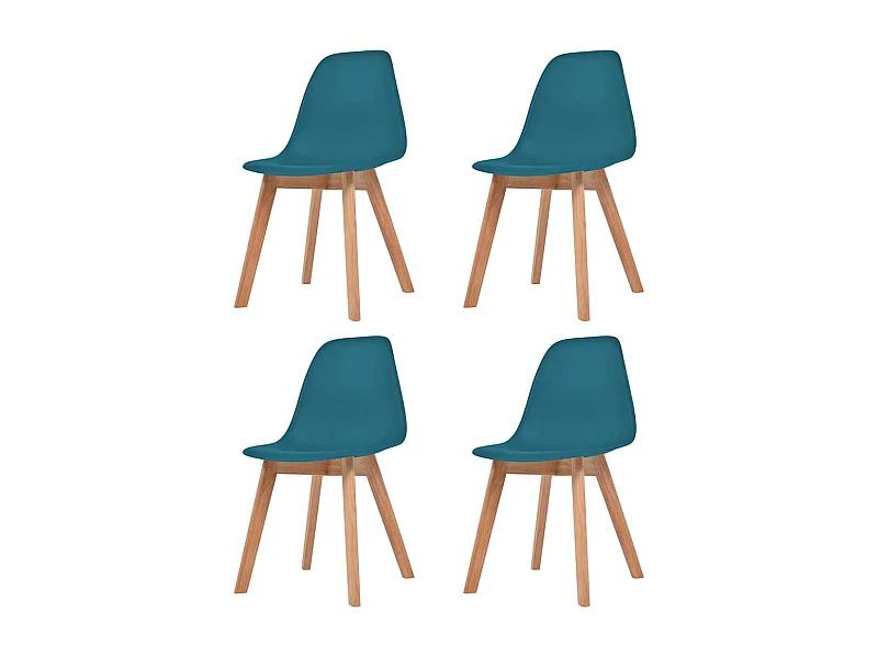 Chaises à manger lot de 4 turquoise plastique