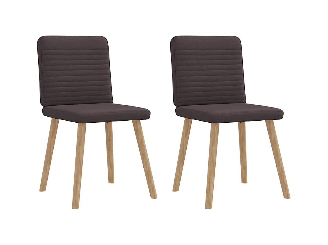 Chaises à manger lot de 2 marron foncé tissu