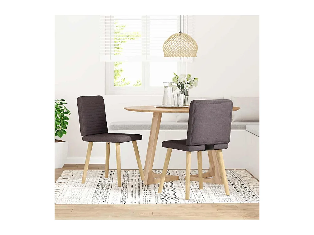 Chaises à manger lot de 2 marron foncé tissu